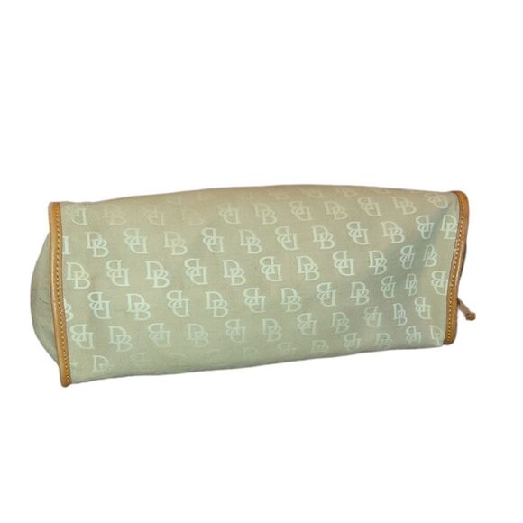 Dooney and Bourke Medium Canvas Leather Monogram Tote Purse Sand - Picture 5 of 15